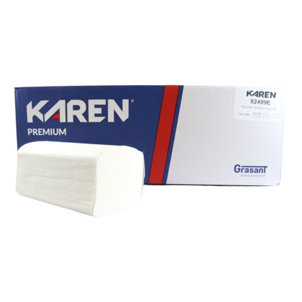 ZZ skladané papierové utierky KAREN 100%cel. 2vrst. 21x23cm (4000ks)