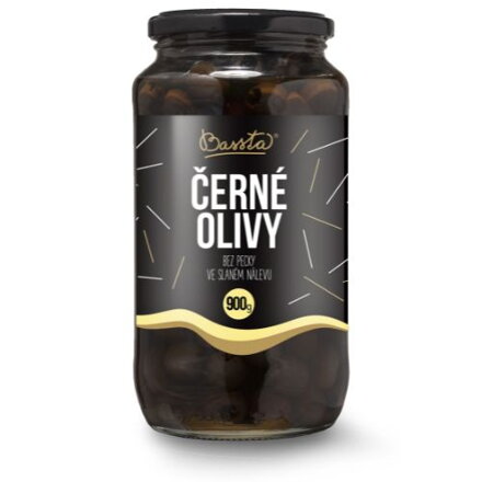 BASSTA Čierne olivy bez kôstky  935g