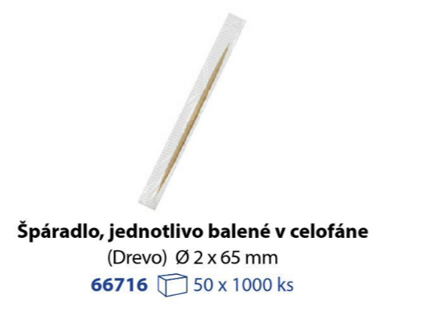 Špáradlo jednotlivo balené 