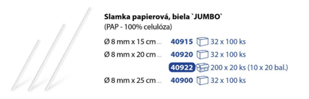 Slamka biela 8mm x 20cm