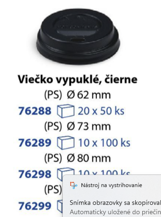 Viečko vypuklé čierne O90mm
