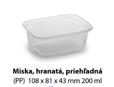 Miska hranatá priehľadná 200ml
