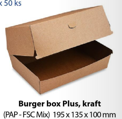 Box na burger Plus kraft 
