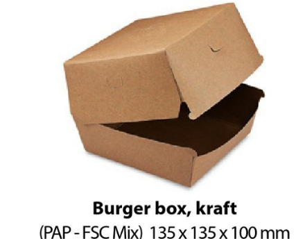 Box na burger kraft 