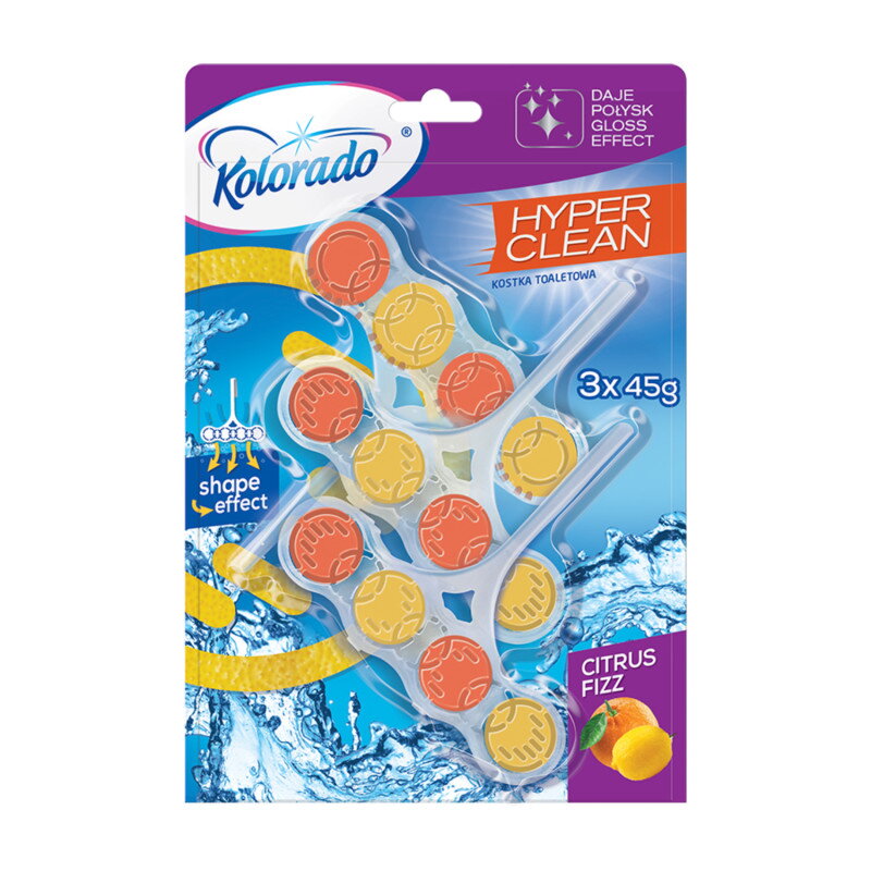 WC blok Kolorado Hyper Clean CITRUS FIZZ 3x45g WC blok Kolorado Hyper Clean CITRUS FIZZ 3x45g