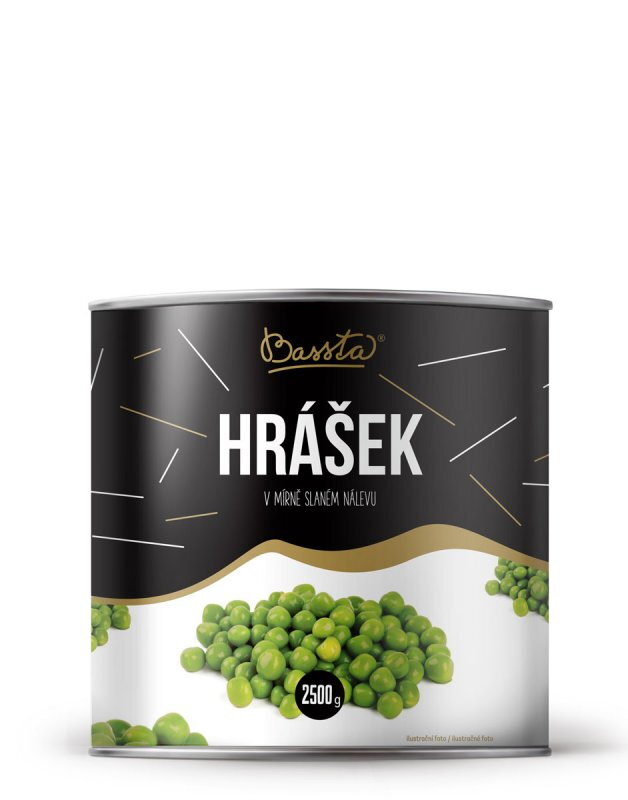 BASSTA Hrášok v jemne slanom náleve 2500g