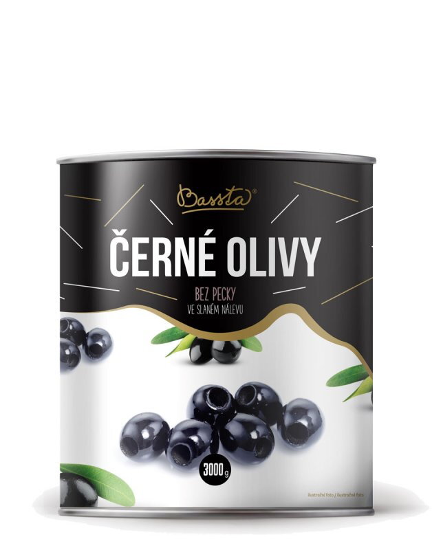 BASSTA Čierne olivy bez kôstky 3kg