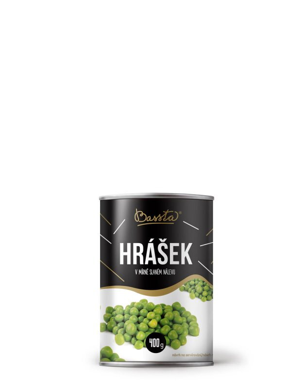 BASSTA Hrášok v jemne slanom náleve 400g