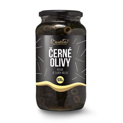 BASSTA Čierne olivy krájané 935g