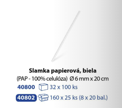 Slamky rovné 20cm x 6mm