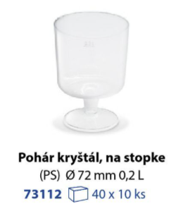 Pohár kryštáľ na stopke 0,2L