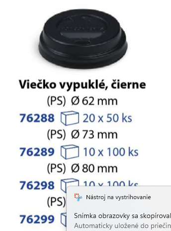 Viečko vypuklé čierne  O62mm