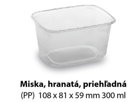 Miska hranatá priehľadná 300ml