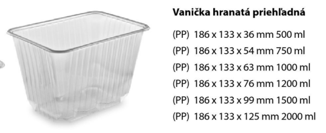 Vanička hranatá 1500ml