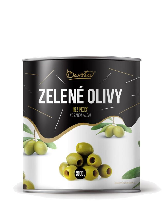 BASSTA Zelené olivy bez kôstky 3kg