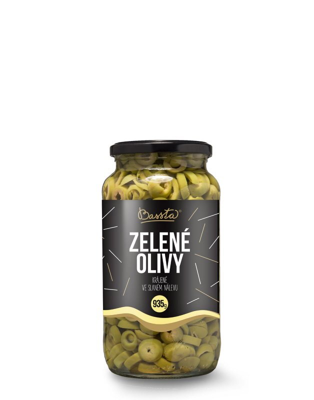 BASSTA Zelené olivy krájané 935g
