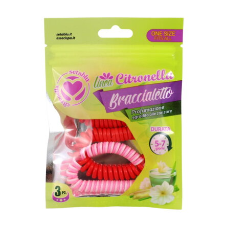 Citronella - repelentný náramok červený 3ks