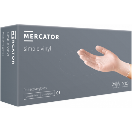 Vinylové rukavice MERCATOR jednorázové XL 100ks