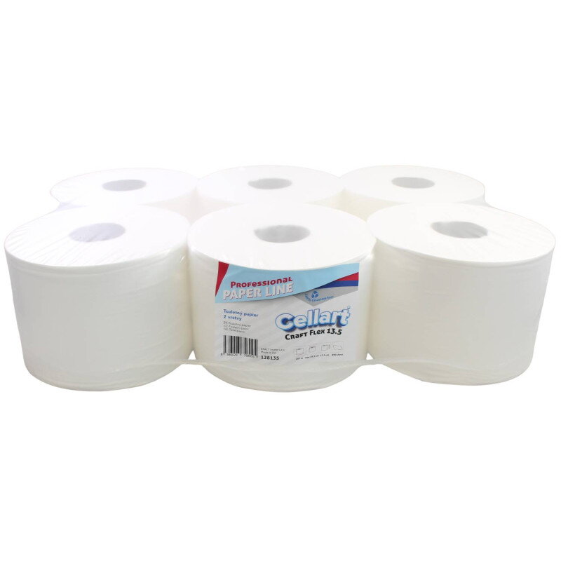Toaletný papier JUMBO Ø 19cm – CELLART Craft Soft Flex, 207m (6ks) Toaletný papier JUMBO Ø 19cm – CELLART Craft Soft Flex, 207m (6ks)