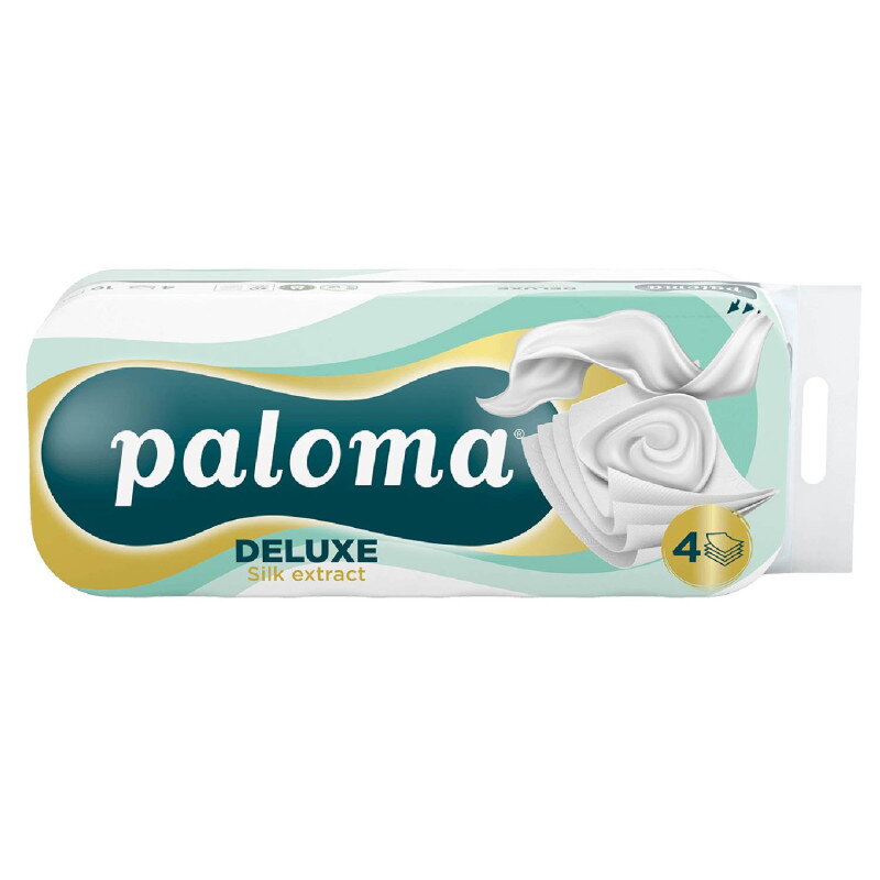 Toaletný papier PALOMA DELUXE Silk extrack 4 vrst., 100% celulóza, 10 ks Toaletný papier PALOMA DELUXE Silk extrack 4 vrst., 100% celulóza, 10 ks