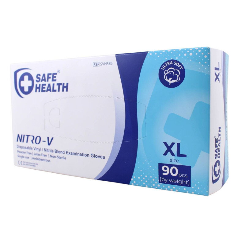 Rukavice SAFE HEALTH vinil/nitril-hybrid XL/90ks modré