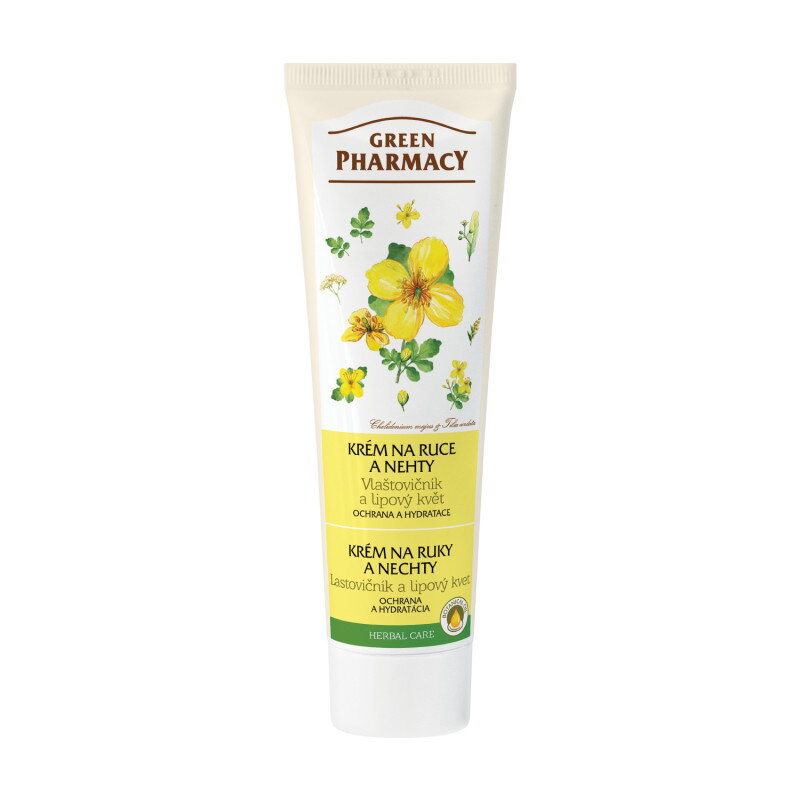 Green Pharmacy krém na ruky a nechty Lastovičník 100ml