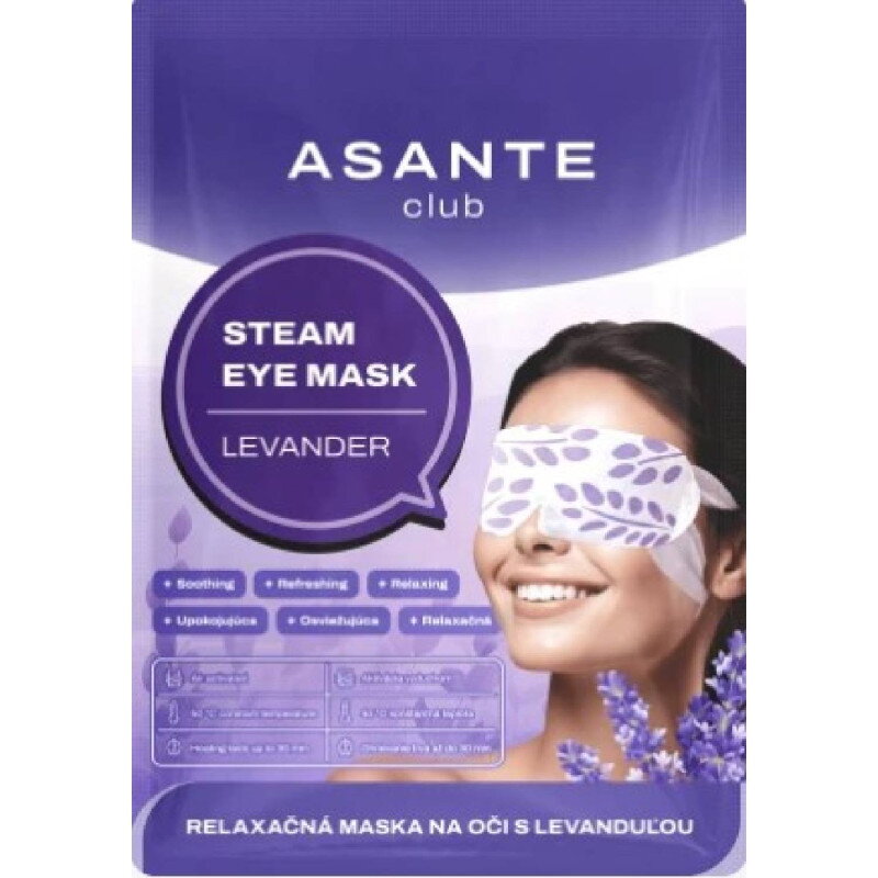 ASANTE relaxačná textilná maska na oči Steam Eye levander  - 1 ks