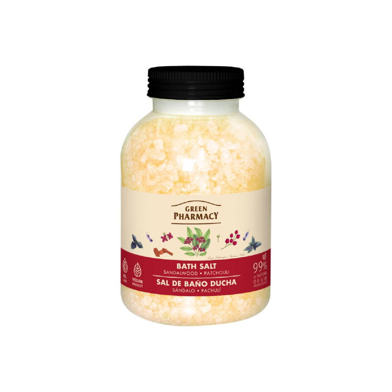 Green Pharmacy Soľ do kúpeľa 1000 g - Sandalwood & Patchouli
