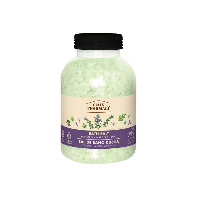 Green Pharmacy Soľ do kúpeľa 1000 g - Rosemary & Maroccan mint