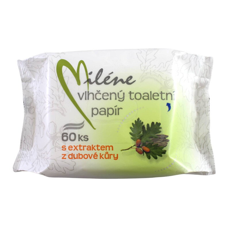 Miléne vlhčený toaletný papier z extraktom z dubovej kôry 60ks Miléne vlhčený toaletný papier z extraktom z dubovej kôry 60ks