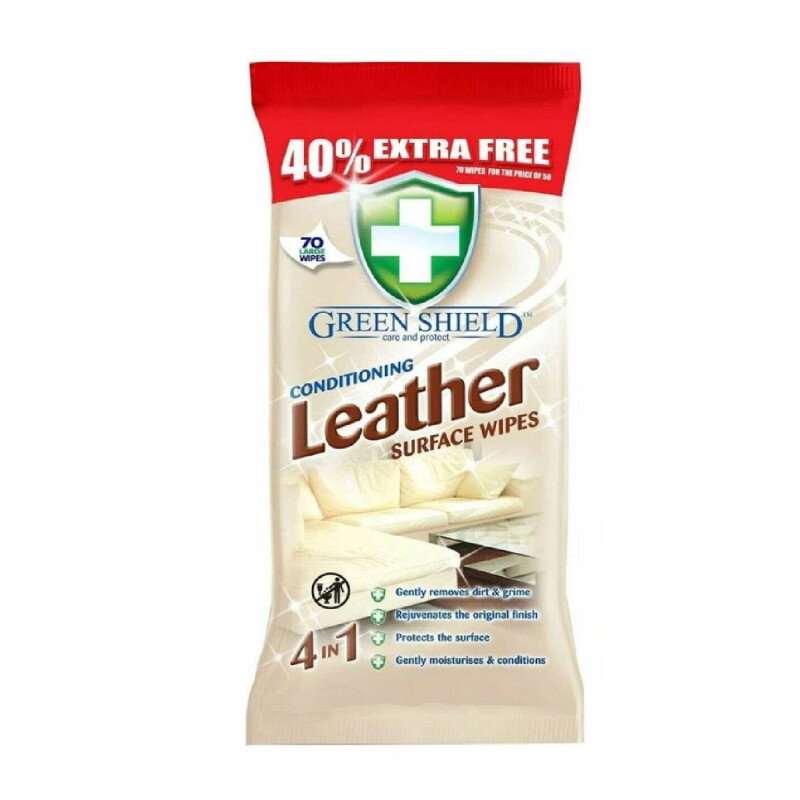 GREEN SHIELD Leather 4v1 čistiace utierky na kožu 70ks GREEN SHIELD Leather 4v1 čistiace utierky na kožu 70ks