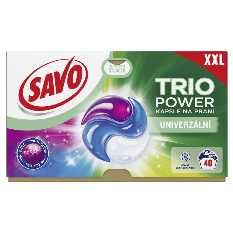 SAVO Trio Power Universal kapsule na pranie 40 ks SAVO Trio Power Universal kapsule na pranie 40 ks