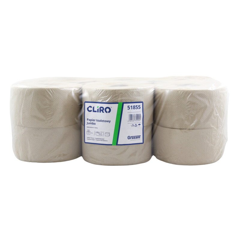 Toaletný papier JUMBO Ø 18cm 130m 1vr.55% belosť recykel 12ks Toaletný papier JUMBO Ø 18cm 130m 1vr.55% belosť recykel 12ks