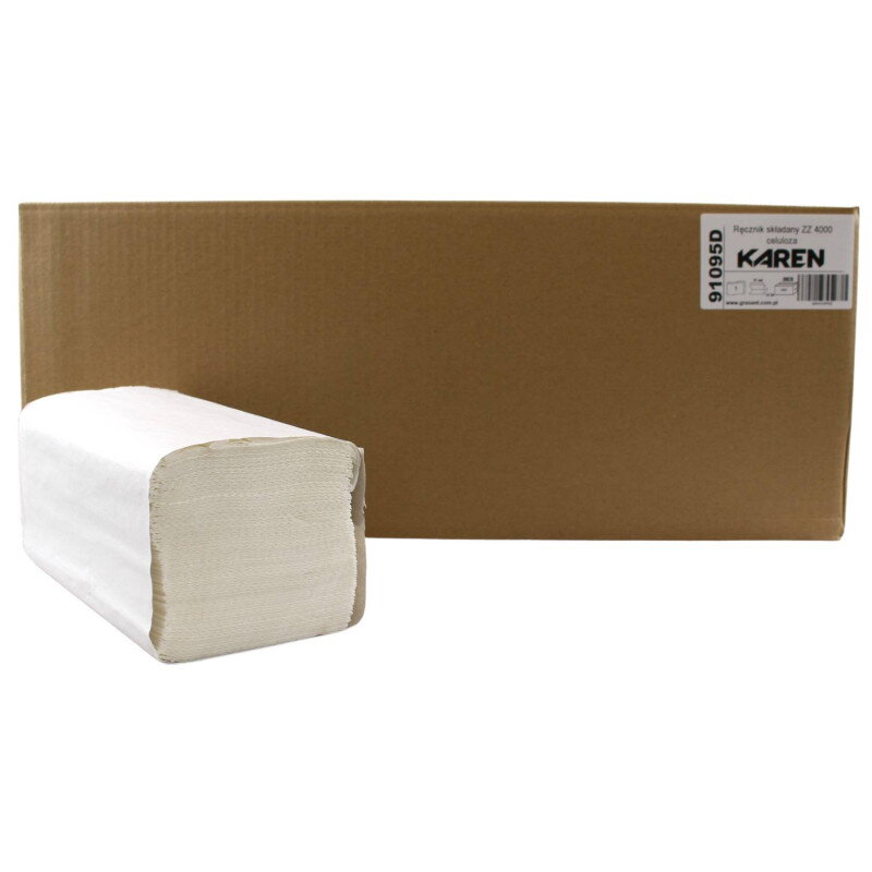 ZZ skladané papierové utierky KAREN 21x20cm, 1vr. 100 % celulóza (4000ks) ZZ skladané papierové utierky KAREN 21x20cm, 1vr. 100 % celulóza (4000ks)