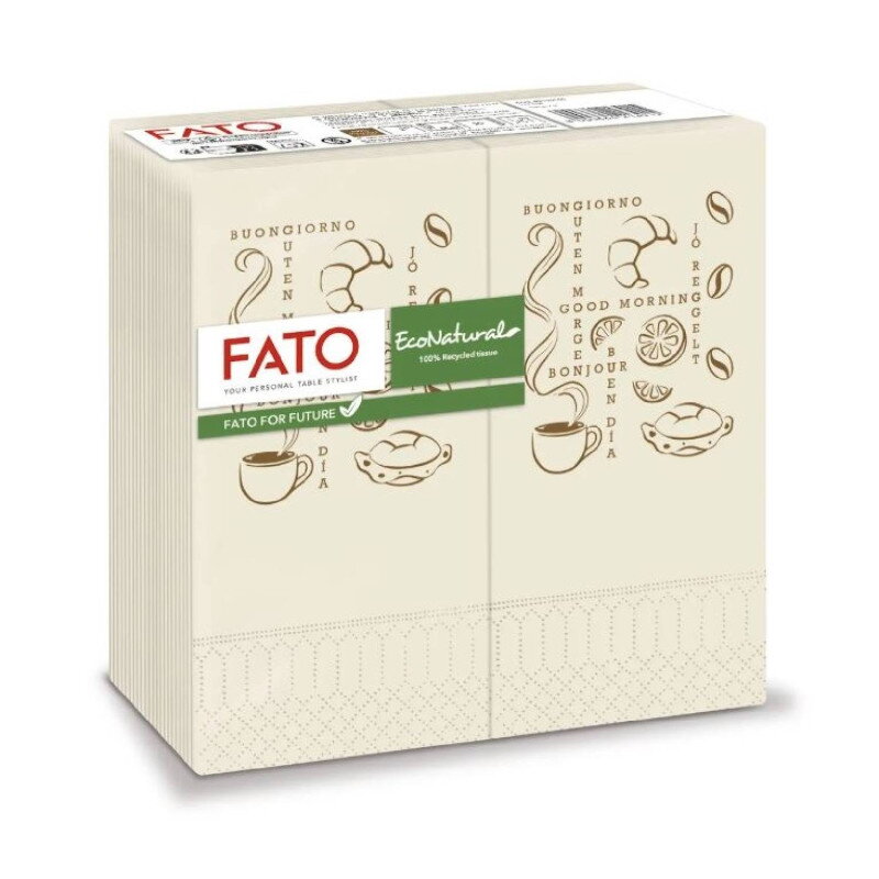 Servítky LUCART FATO ECO NATURAL MORNING, 1/8-fold, 2 vrst. – 50ks Servítky LUCART FATO ECO NATURAL MORNING, 1/8-fold, 2 vrst. – 50ks