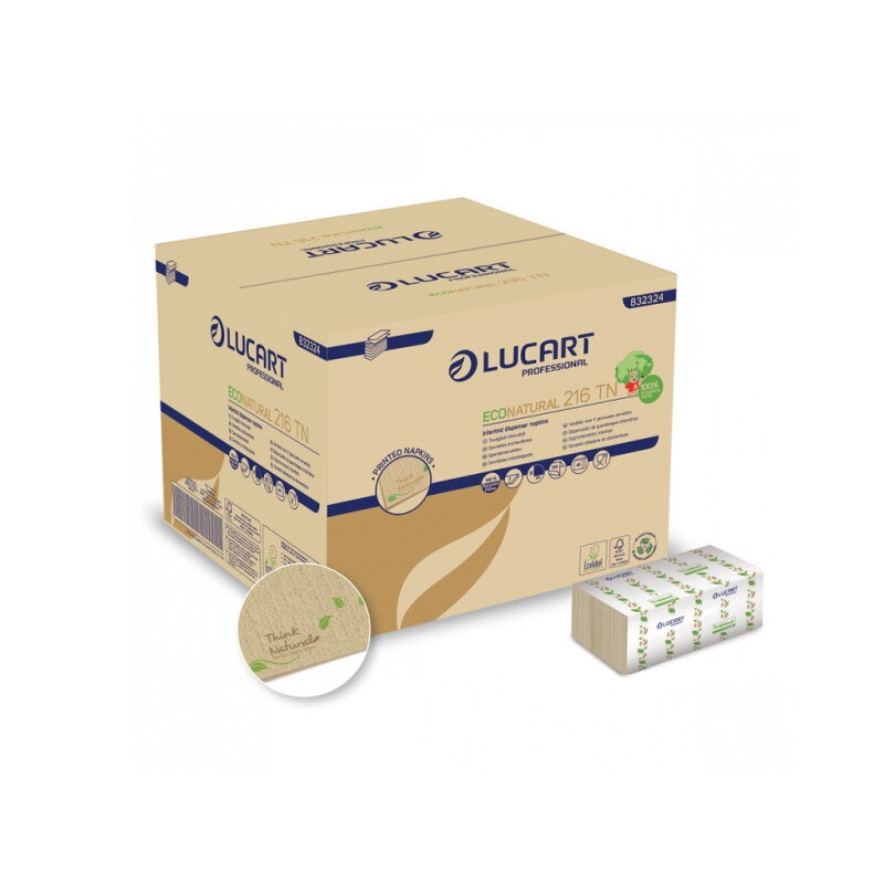Skladané utierky LUCART ECO NATURAL GASTRO "Think natural" - 6000ks
