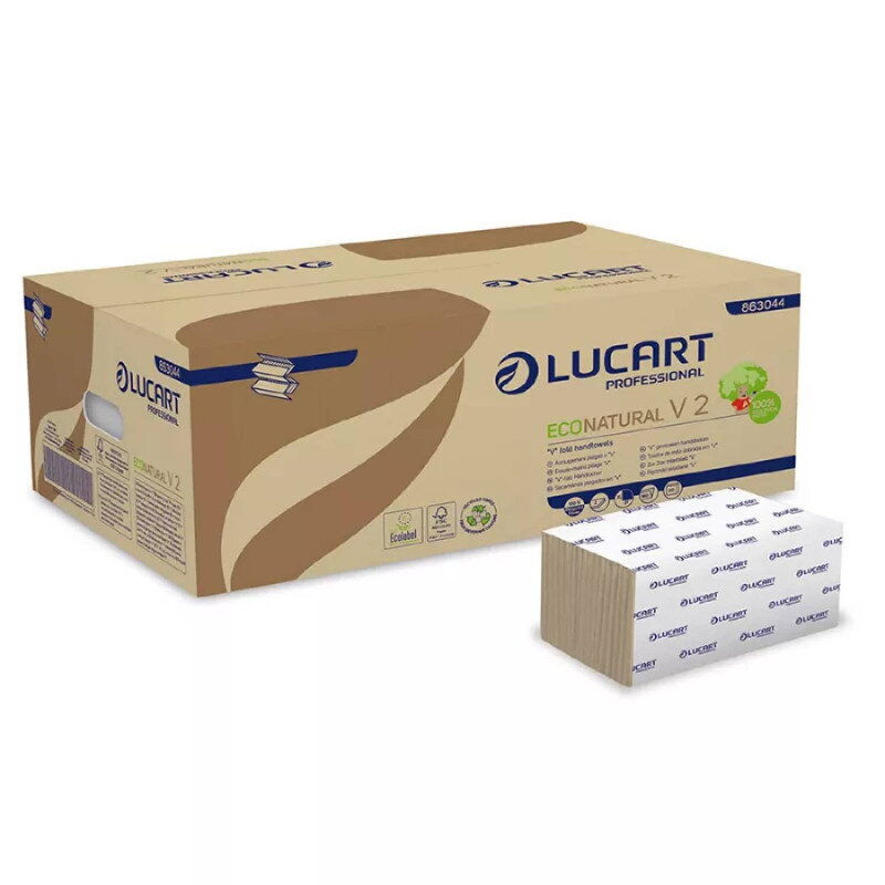 Skladané utierky LUCART ECO NATURAL V fold – 3800 ks Skladané utierky LUCART ECO NATURAL V fold – 3800 ks
