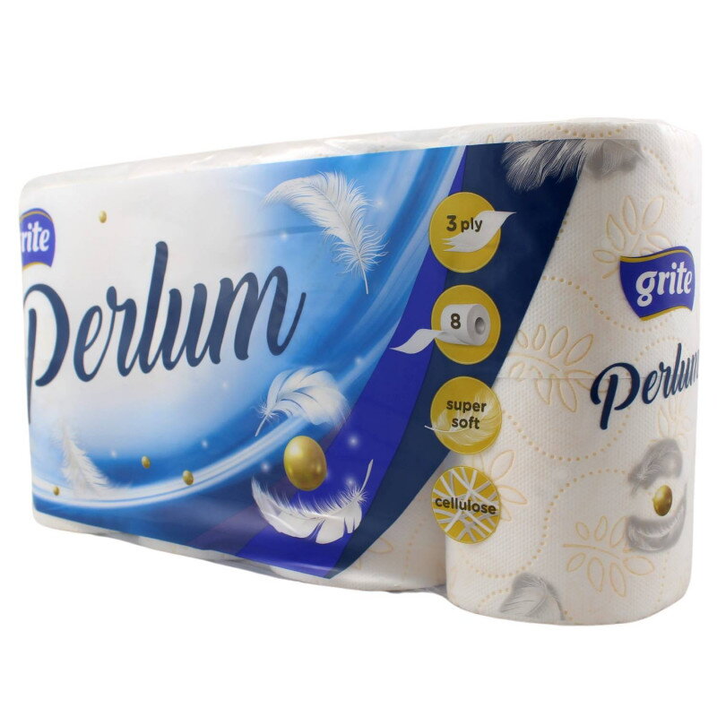 Toaletný papier PERLUM 3vrst. 100% celulóza 8ks